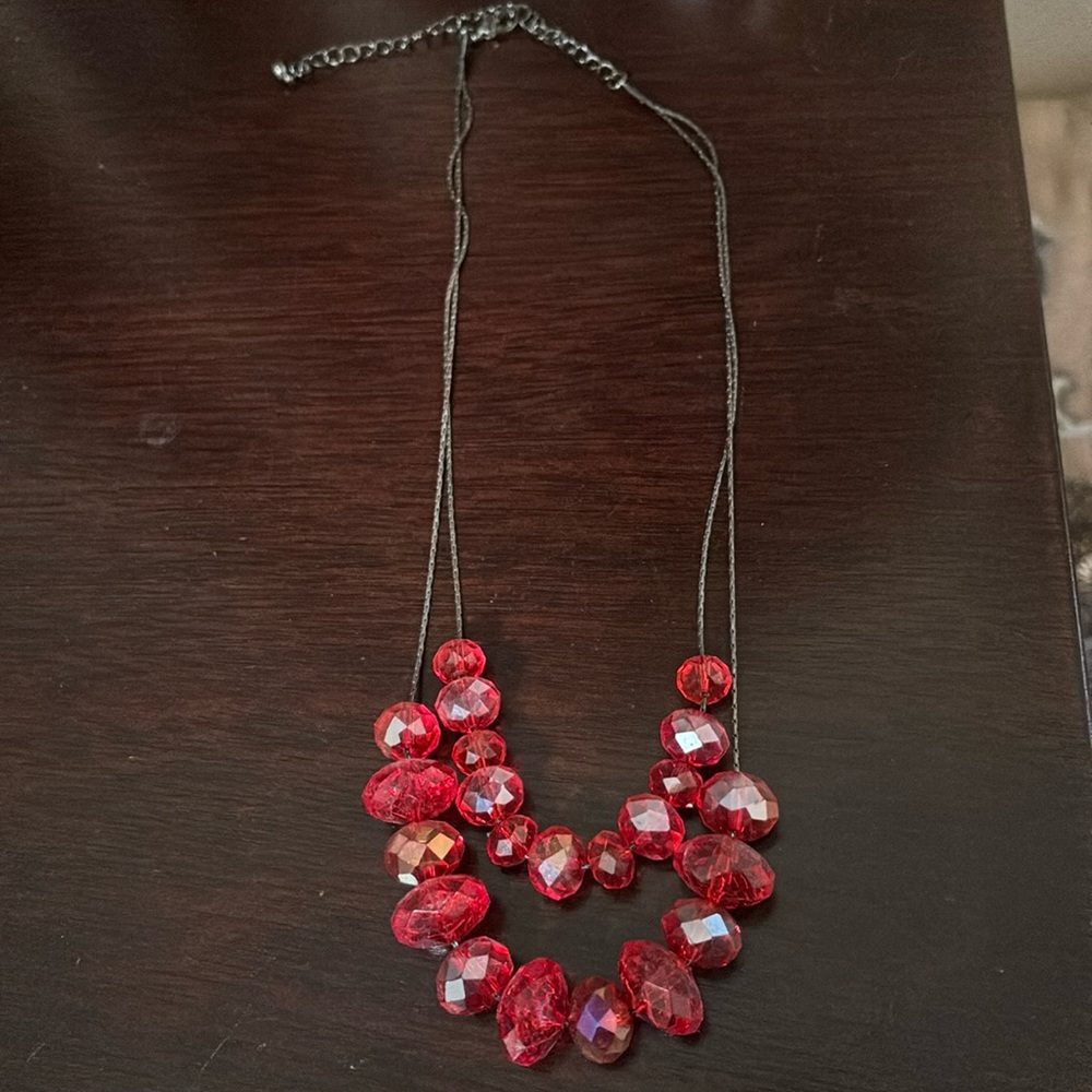 Red beaded necklace